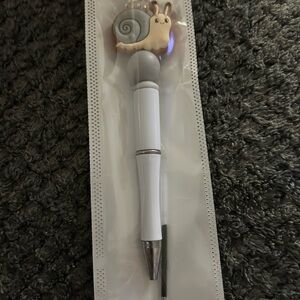 handcrafted Cute Snail Top White Ballpoint Pen